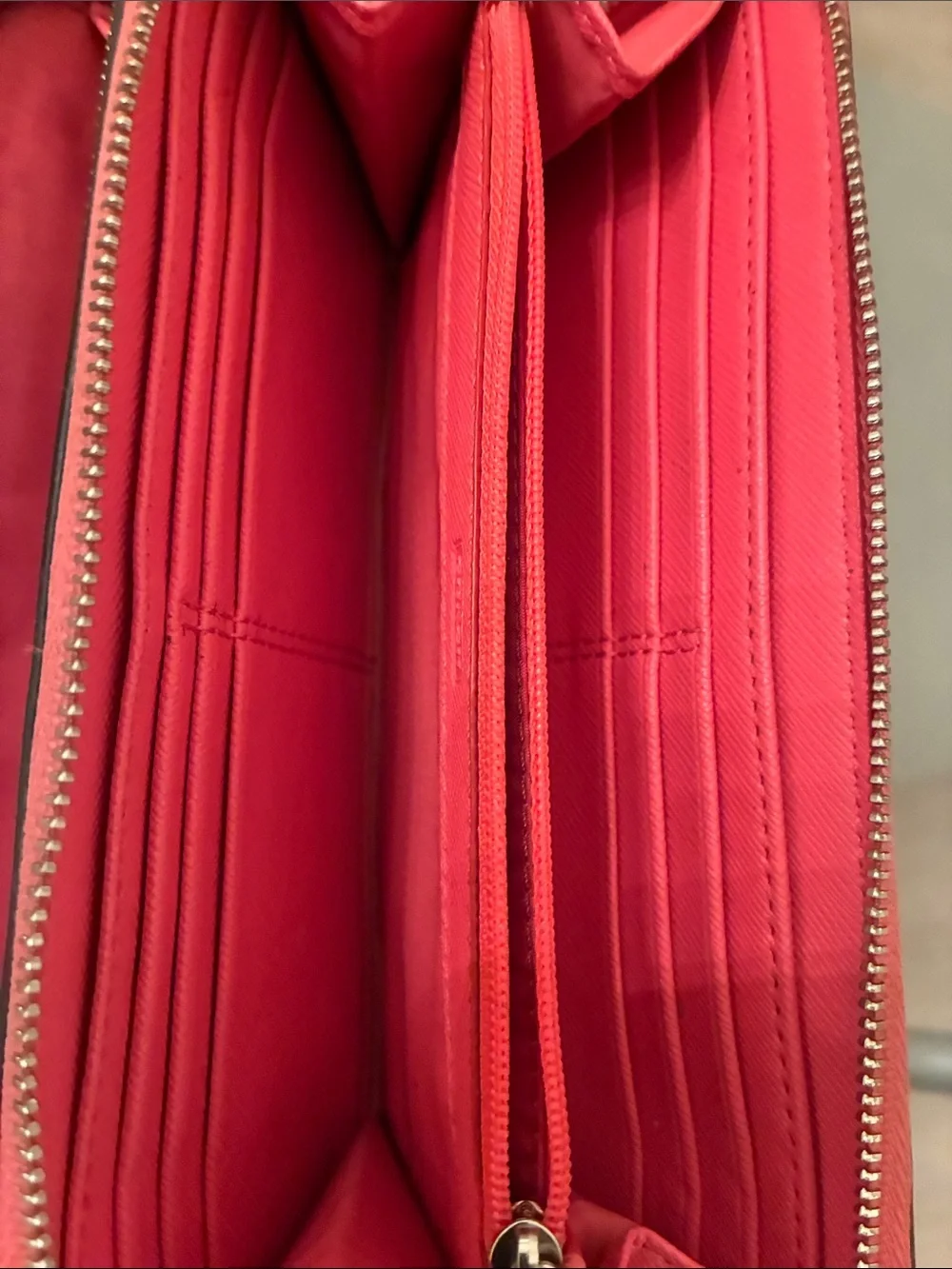 Coach Coral Pebbled Leather Wristlet Clutch with Detachable Strap